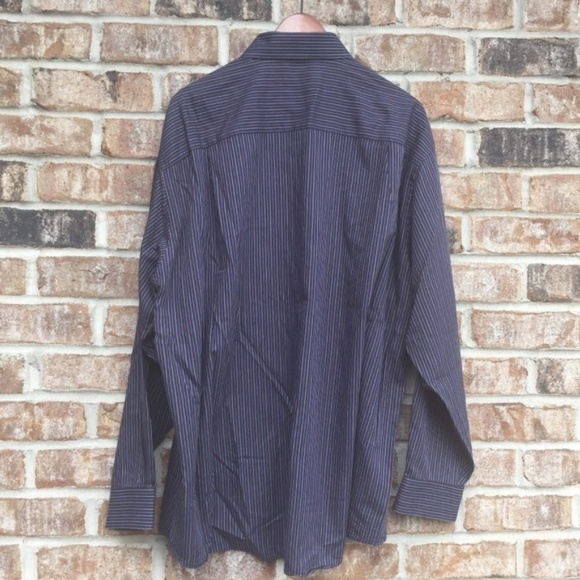 Calvin Klein Striped Button Down Shirt 18 34/35 - Picture 2 of 3